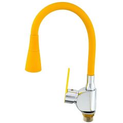 Смеситель сборный для кухни с гибким изливом Potato (Потато) P59238х10 хром/желтый