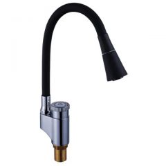 Смеситель сборный для кухни с гибким изливом Potato (Потато) P59388х6 хром/черный