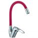 Смеситель для кухни с гибким изливом D-Lin (Д-Лин) D150628-4C, хром/красный