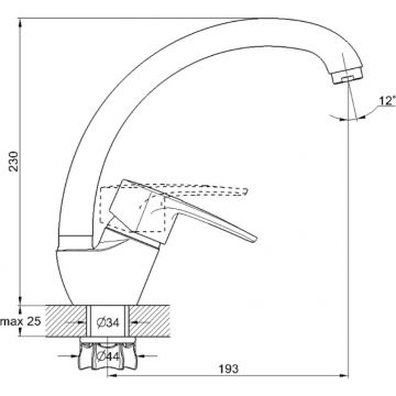 Смеситель для кухни Glauf (Глауф) 8G4 с поворотным изливом Песочный (8G4-A181KS)
