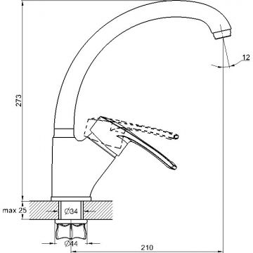 Смеситель для кухни Glauf (Глауф) 9G4 с поворотным изливом Песочный (9G4-A181KS)