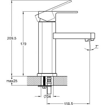 Смеситель для раковины Glauf (Глауф) GOR Хром (GOR1-A058)