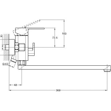 Смеситель для ванны Glauf (Глауф) GOR с поворотным изливом Хром (GOR7-A058)