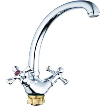 Смеситель для кухни Glauf (Глауф) QTZ с поворотным изливом Хром (QTZ4-B827)