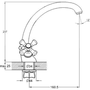 Смеситель для кухни Glauf (Глауф) QTZ с поворотным изливом Хром (QTZ4-B827)