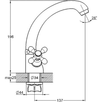 Смеситель для кухни Glauf (Глауф) QTZ с поворотным изливом Хром (QTZ4-C827)