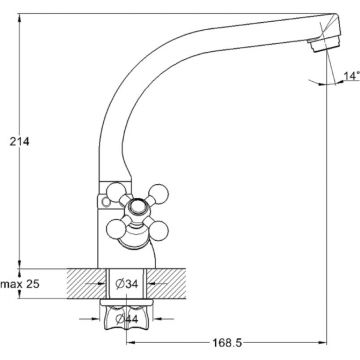 Смеситель для кухни Glauf (Глауф) QTZ с поворотным изливом Хром (QTZ4-D827)