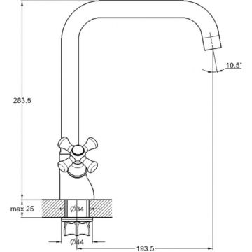 Смеситель для кухни Glauf (Глауф) QML с поворотным изливом Хром (QML4-C827)