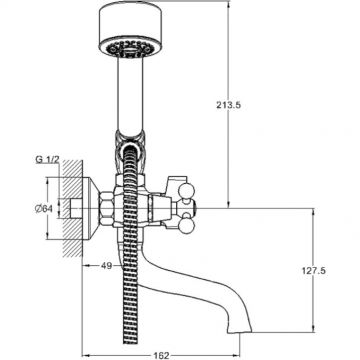 Смеситель для ванны Glauf (Глауф) QSL с поворотным изливом Хром (QSL3-A827)