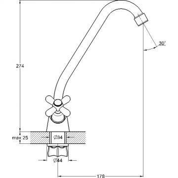 Смеситель для кухни Glauf (Глауф) QSL с поворотным изливом Хром (QSL4-A827)