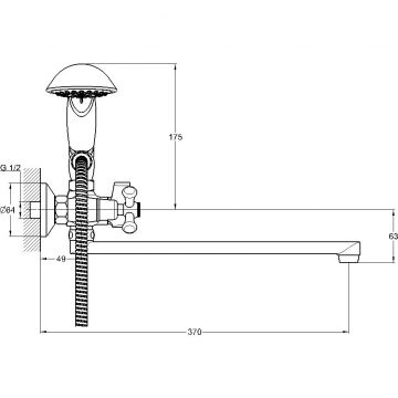 Смеситель для ванны Glauf (Глауф) QSL с поворотным изливом Хром (QSL7-A827)