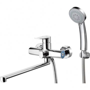 Смеситель для ванны Glauf (Глауф) Gob с поворотным изливом Хром (GOB7-A134)