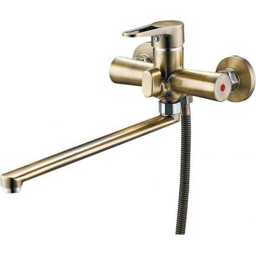 Смеситель для ванны Glauf (Глауф) Nud с поворотным изливом Бронза (NUD7-A045KT)