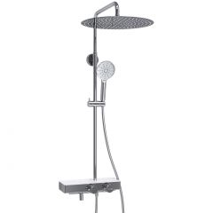 Душевой комплект с термостатическим смесителем Wasserkraft (Васеркрафт) Aller A113.117.127.CH Thermo хром
