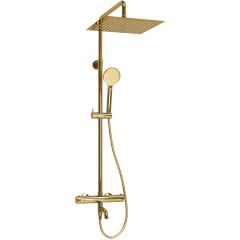 Душевой комплект с термостатическим смесителем Wasserkraft (Васеркрафт) Sauer A188.261.207.PG Thermo глянцевое золото