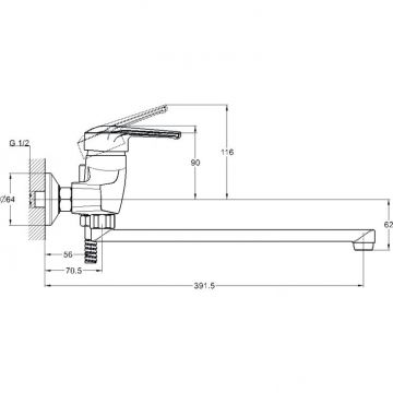 Смеситель для ванны Glauf Solone SIT Хром (SIT7-A182)