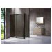 Душевой уголок Vincea Lugano VSR-1L9012CLB-1, 1200х900 мм (габариты площадки) черный, стекло тонированное