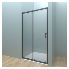 Душевая дверь Veconi Vianno 100x190 см стекло прозрачное профиль черный механизм раздвижной (VN72-100-01-C4)