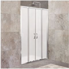 Душевая дверь BelBagno (Бельбагно) UNIQUE-BF-2-150/180-M-Cr хром, стекло матовое 5 мм (1900х1500/1800)