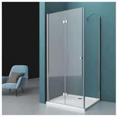Душевой уголок BelBagno (Бельбагно) ALBANO-ASH-1-80/90-C-Cr хром, стекло прозрачное 6 мм (800х1950х900)