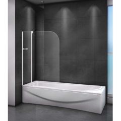 Шторка на ванну Cezares RELAX-V-11-100/140-C-Bi цвет профиля серый, стекло прозрачное 4 мм 140х100 см