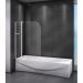 Шторка на ванну Cezares (Цезарис) RELAX-V-11-100/140-C-Bi цвет профиля серый, стекло прозрачное 4 мм 140х100 см