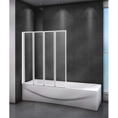 Шторка на ванну Cezares RELAX-V-4-100/140-C-Bi цвет профиля серый, стекло прозрачное 4 мм 140х100 см