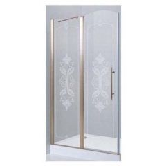 Дверное полотно Cezares GIUBILEO-60/40-CP-G-L цвет профиля золото, стекло прозрачное 6 мм 195х100 см