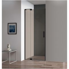 Душевая дверь Cezares Slider-B-1-100/110-BR-NERO, цвет профиля чёрный матовый, стекло прозрачное 8 мм 195х110 см