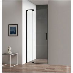 Душевая дверь Cezares Slider-B-1-80/90-C-NERO, цвет профиля чёрный матовый, стекло прозрачное 8 мм 195х90 см