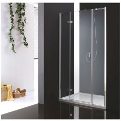 Душевая дверь Cezares (Цезарис) BERGAMO-W-B-13-30+60/60-C-Cr-L, цвет профиля хром, стекло прозрачное 6 мм 195х150 см