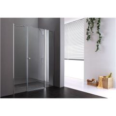 Душевая дверь Cezares (Цезарис) ELENA-W-B-13-30+60/40-P-Cr-L, цвет профиля хром, стекло матовое 6 мм 195х130 см