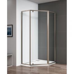 Душевой уголок Cezares (Цезарис) Eco-O-P-1-90-C-Br, цвет профиля бронза стекло прозрачное 6 мм 90х195х90 см