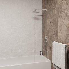 Шторка на ванну RGW 50х150 см SC-056-2 Хром, Прозрачное, 8 мм 48-50 Easy CleanClean (3511056250-11)