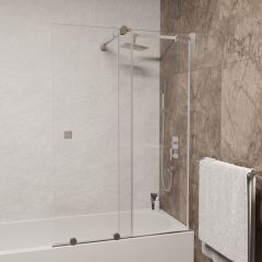 Шторка на ванну RGW 100х150 см SC-46 Хром, Прозрачное, 8 мм Easy Clean (06114610-11)