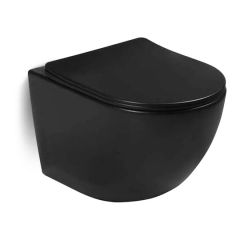 Унитаз подвесной Vincea Globo VT1-14SMB безободковый, цвет матовый черный, ультратонкое сиденье soft-close