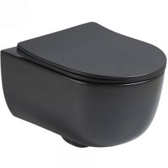 Унитаз подвесной Vincea Evo VT1-34SMB безободковый, цвет черный матовый, ультратонкое soft-close сиденье