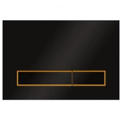 Кнопка смыва Veconi Square Design VFSD003BLG цвет черный, кайма матовое золото