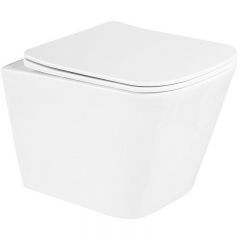 Унитаз подвесной безободковый BelBagno DUE c креплением и сиденьем дюропласт soft close BB3103CHR-SC