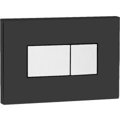 Кнопка смыва пневматическая двойная Oli Karisma, пластик, soft-touch черный, хром глянец 641017