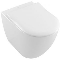 Унитаз Villeroy and Boch Subway 2.0 безободковый покрытие CeramicPlus альпийский белый (с сидушкой и без бачка) 5602R0R1