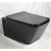 Унитаз подвесной безободковый Ceramalux Rimless 2215BW чёрный мрамор с сиденьем микролифт