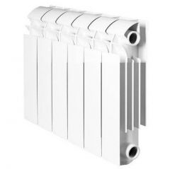 Радиатор алюминиевый Global VOX-R 350 6 секций боковое подключение (белый)