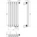 Радиатор однорядный коаксиальный Сунержа Эстет-0 EU50 правый 500х225 мм 5 секций 00-0321-5005