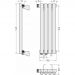 Радиатор однорядный коаксиальный Сунержа Эстет-0 EU50 левый 500х180 мм 4 секции 032-0320-5004
