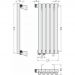 Радиатор однорядный коаксиальный Сунержа Эстет-0 EU50 левый 500х225 мм 5 секций 12-0320-5005