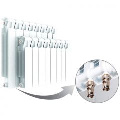 Радиатор биметаллический Rifar Base Ventil нижнее левое подключение 500 мм х 4 секции (R50004НЛ)
