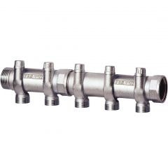 Запорный коллектор Far (Фар) 1 1/2″ (ВР-НР) с 4 отводами М33х1,5 для труб 20-26 мм FK 3920 11204