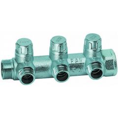 Запорный коллектор Far (Фар) 1″ ВР-НР с 3 отводами М24х19 FK 3900 C1