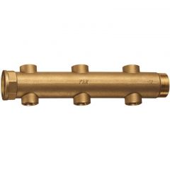 Коллектор Far (Фар) 1 1/2″ (ВР-НР) с 6 отводами 3/4″ ВР (межосевое 100 мм) FK 3620 11234